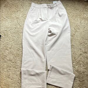 Abercrombie Sloan High-Rise Wide-Leg Women's Pants in Light Beige- Long inseam